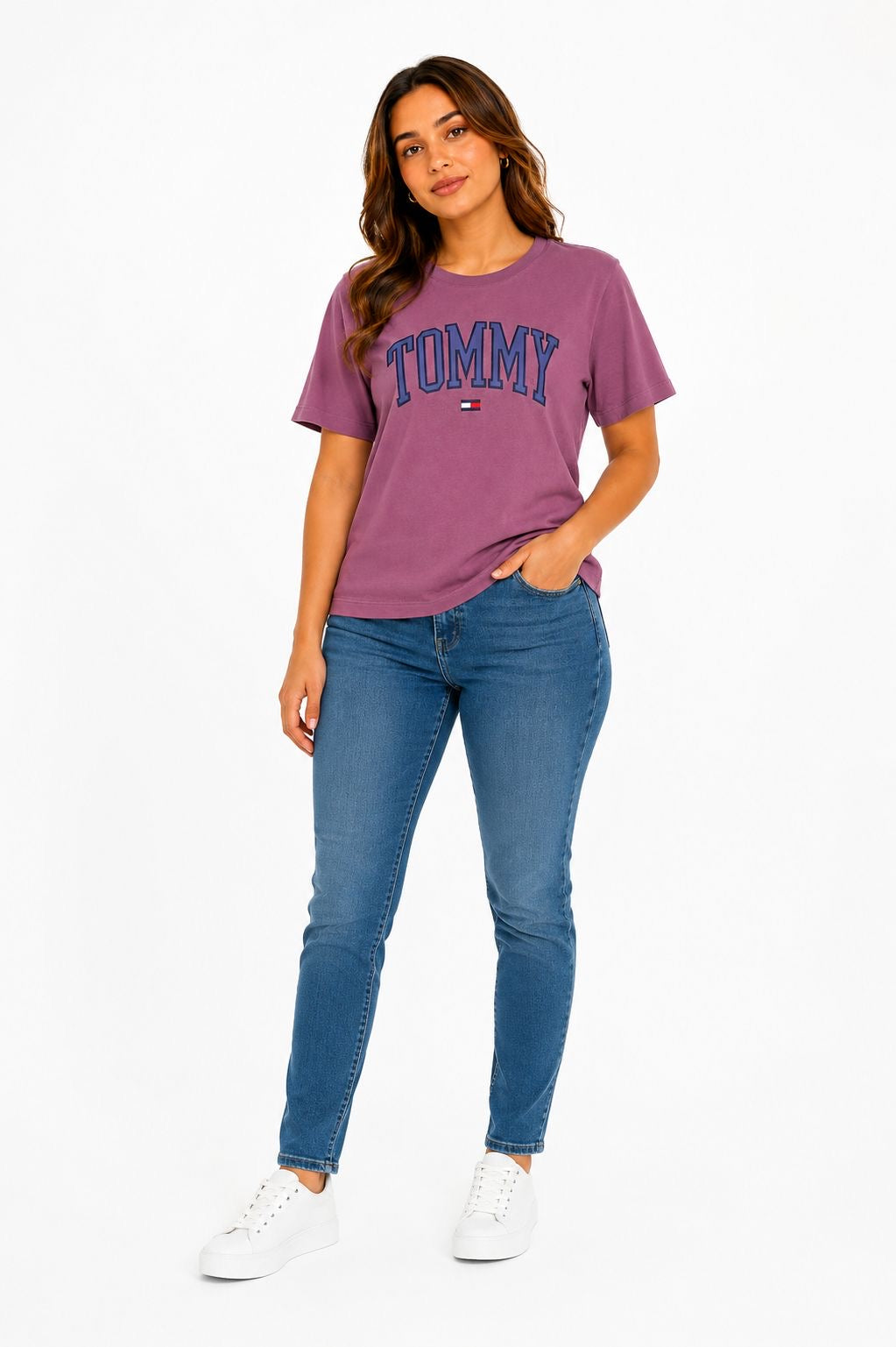 TOMMY Hilfiger-Embroidered Logo Regular Fit Cotton T-Shirt