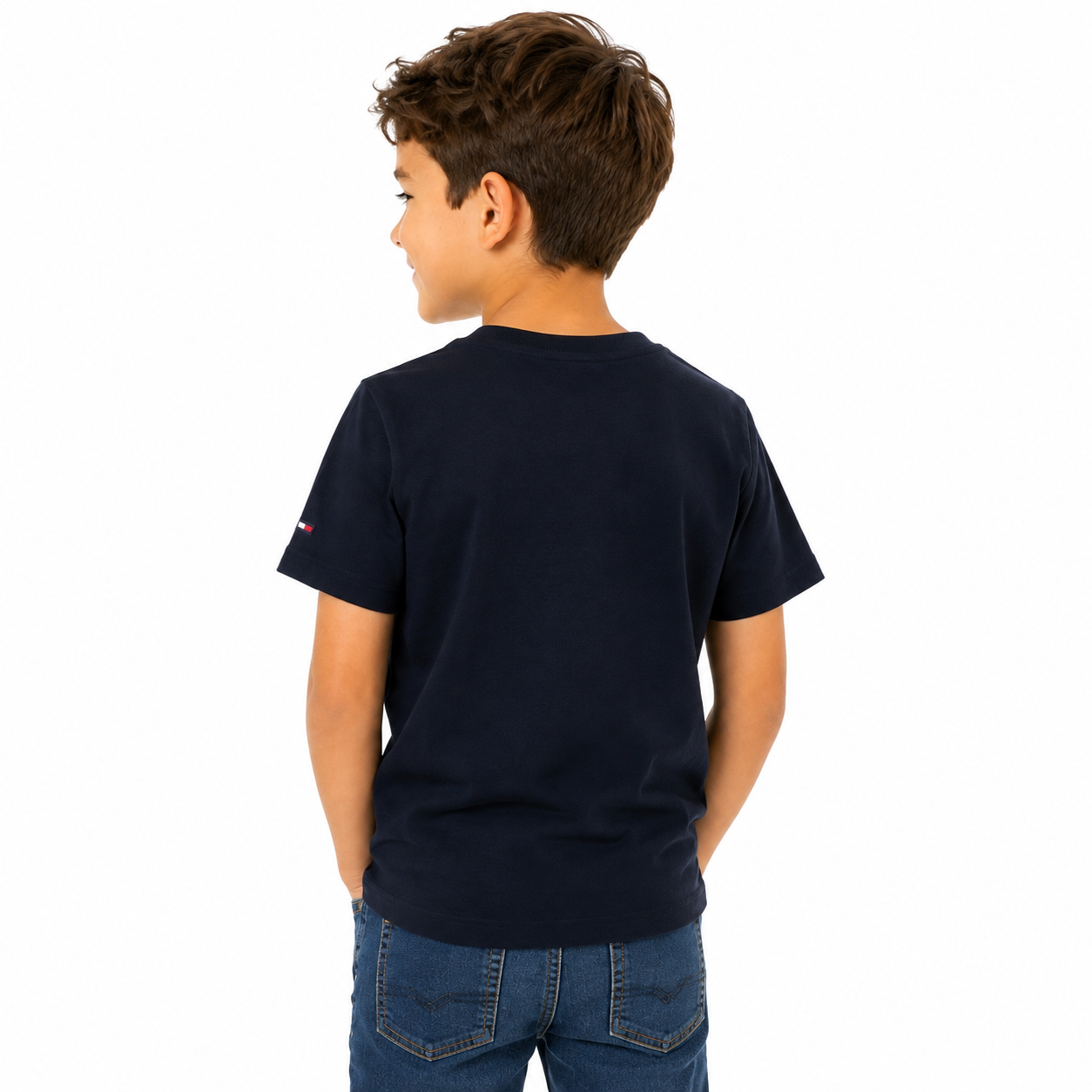Tommy Hilfiger Kids' Ribbed Stripe Logo T-Shirt