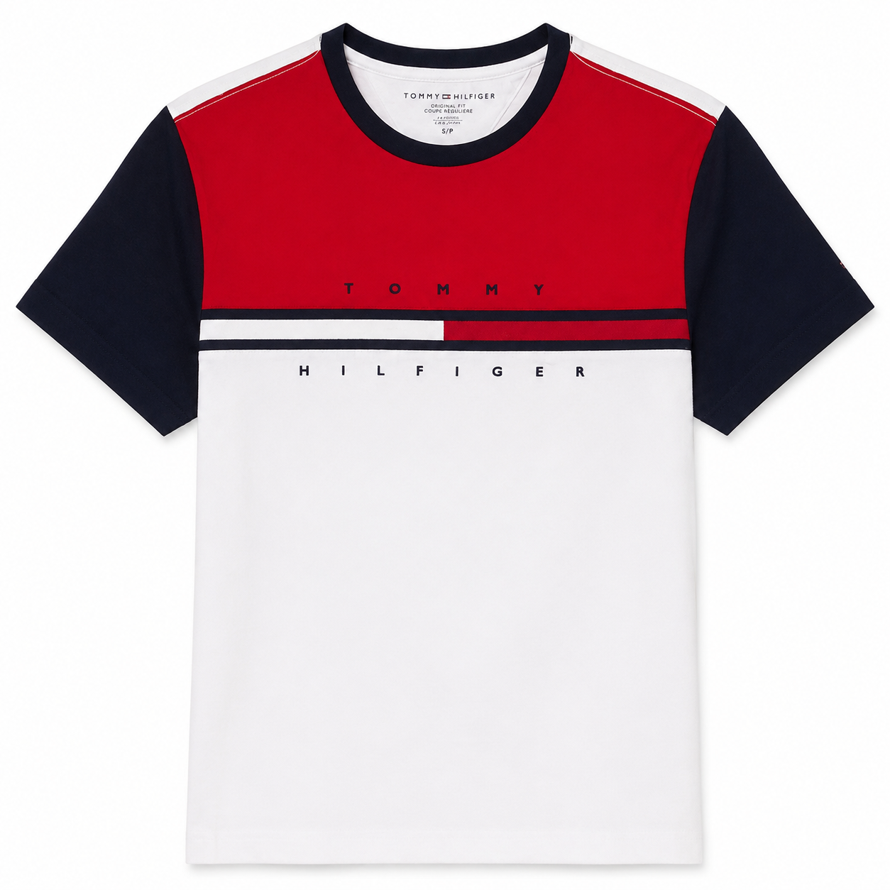 Tommy Hilfiger Colorblock Flag Stripe Logo T-shirt