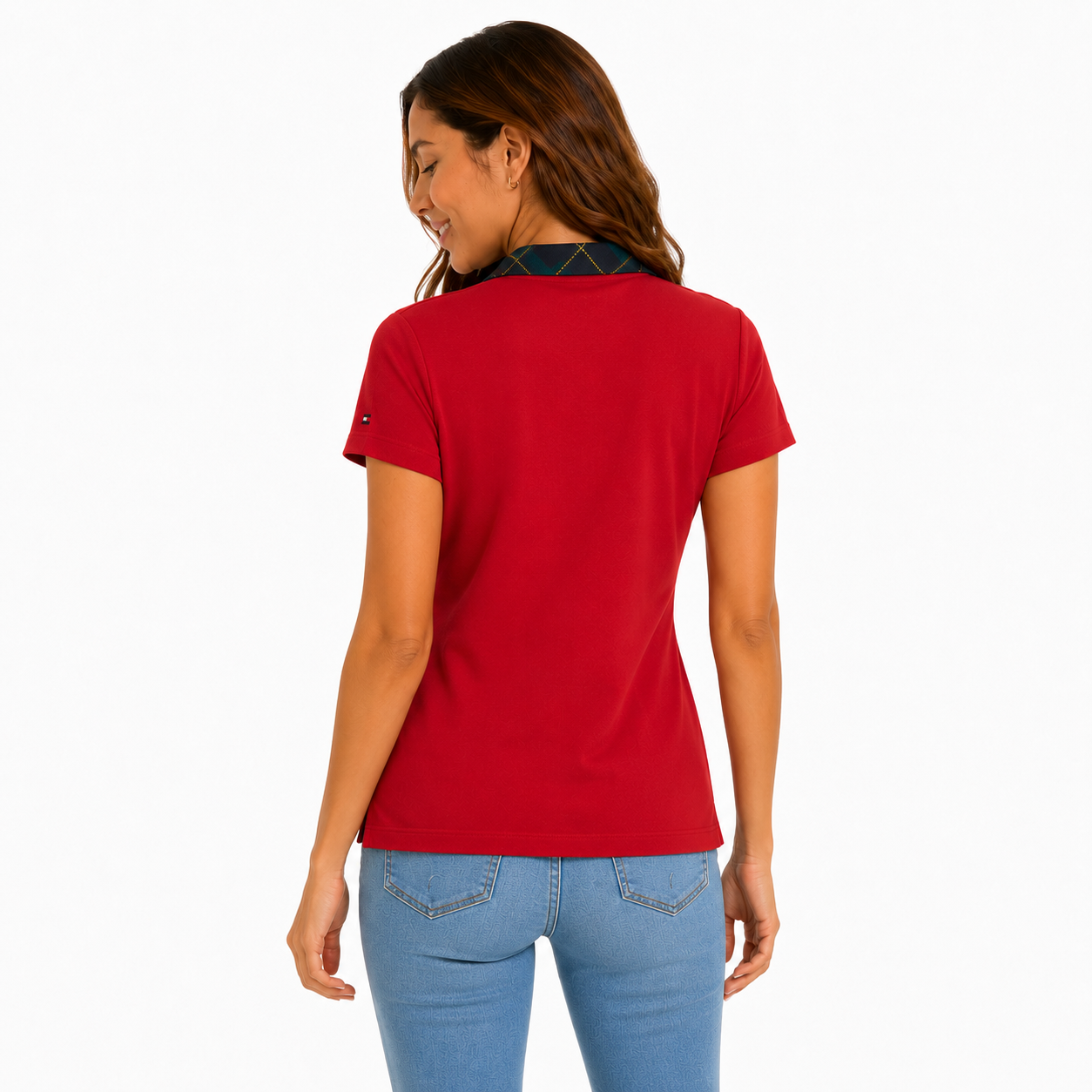 Tommy Hilfiger Women's Plaid-Collar Polo Shirt