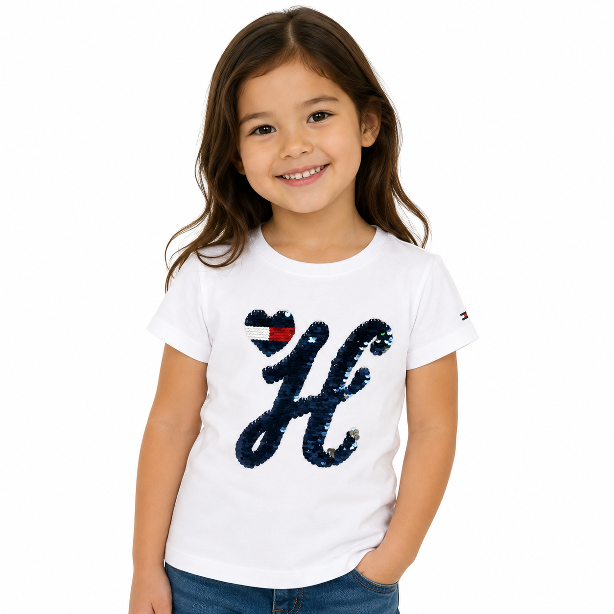 Tommy Hilfiger Kids' Sequin Logo T-Shirt