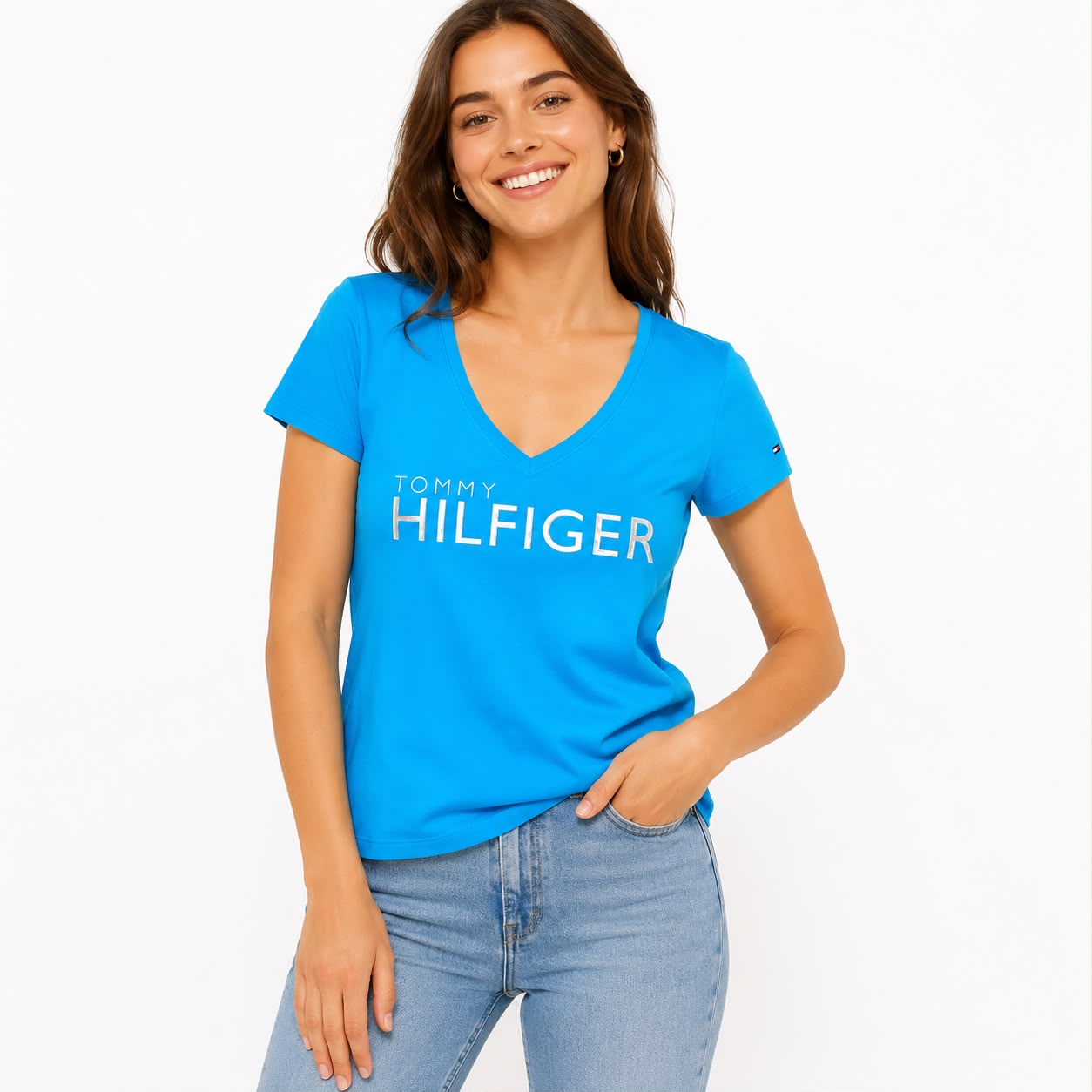 Tommy Hilfiger Essential Logo V-Neck T-Shirt
