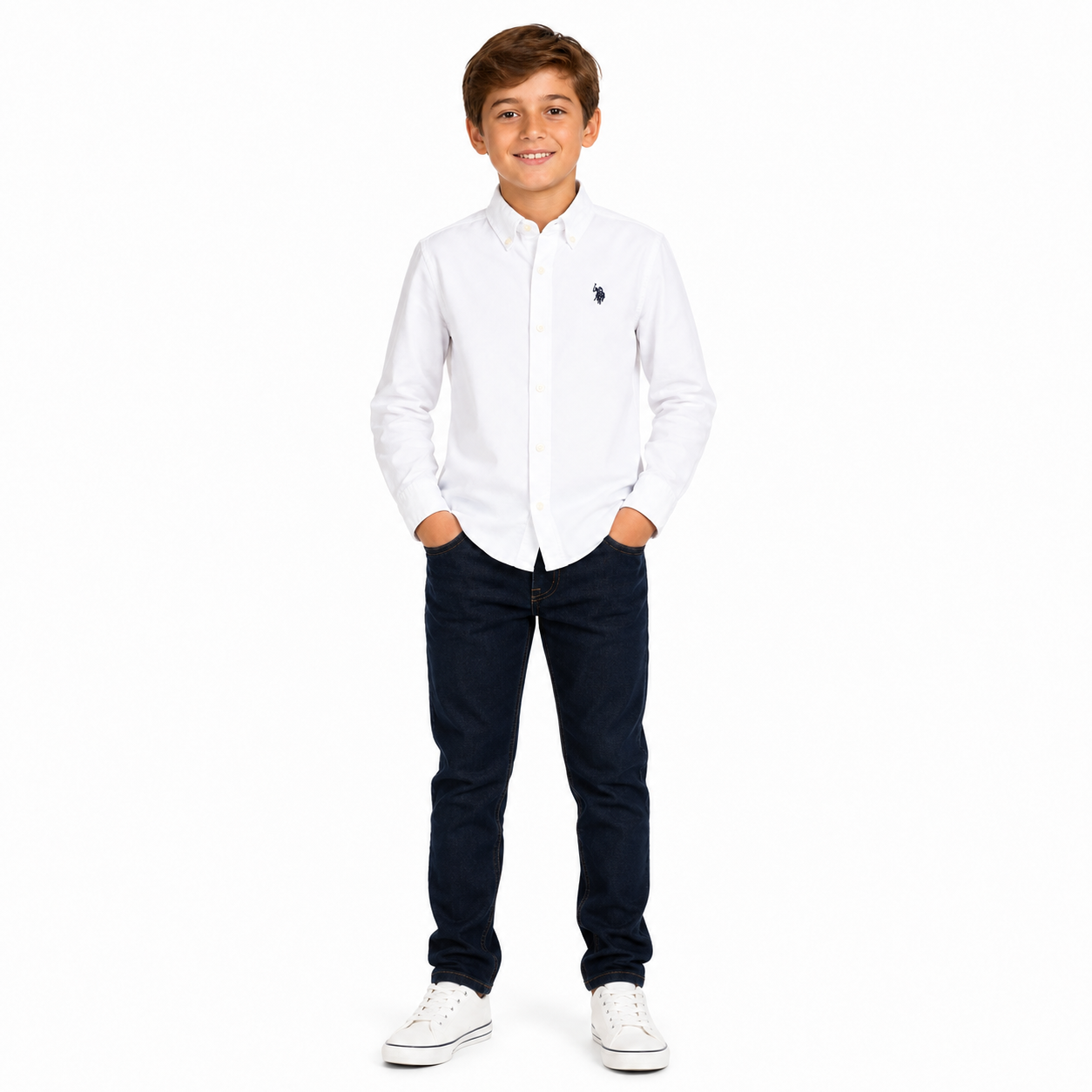 U.S. POLO ASSN-BOYS LONG SLEEVE OXFORD WOVEN SHIRT