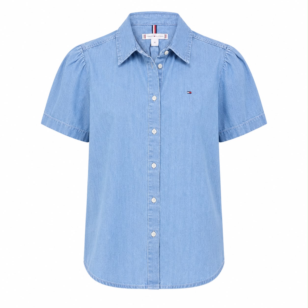 Tommy Hilfiger-Chambray Puff-Sleeve Shirt