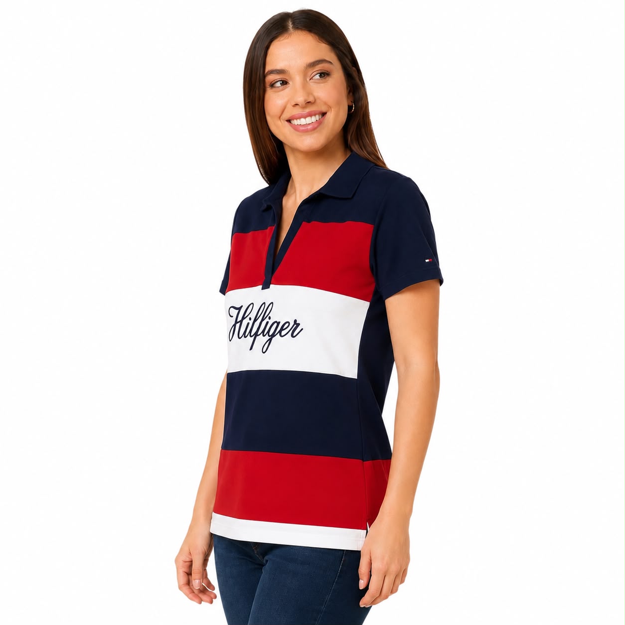 Tommy Hilfiger Colorblock Logo Split-Neck Polo