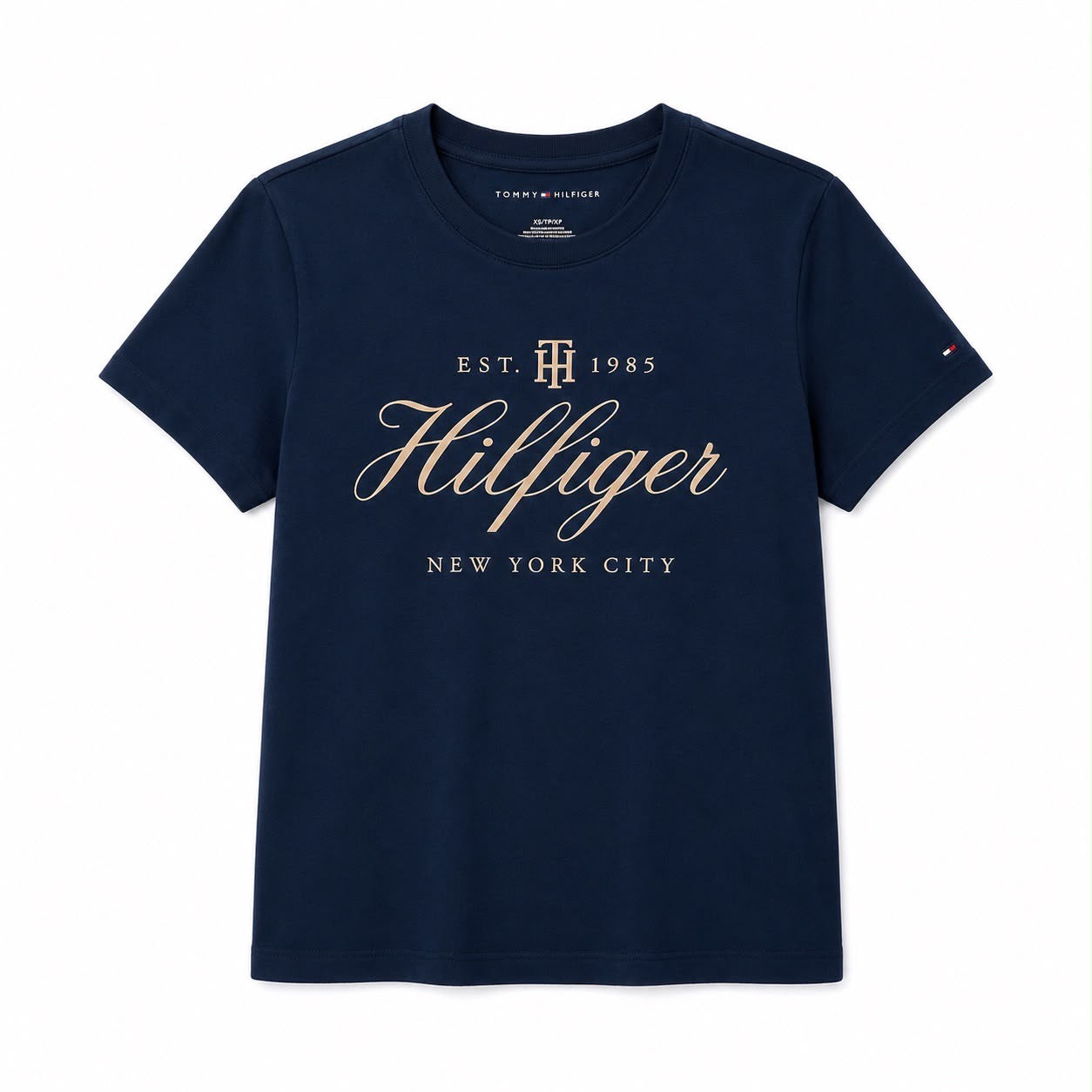 Tommy Hilfiger women's t-shirt in navy blue with a graphic logo