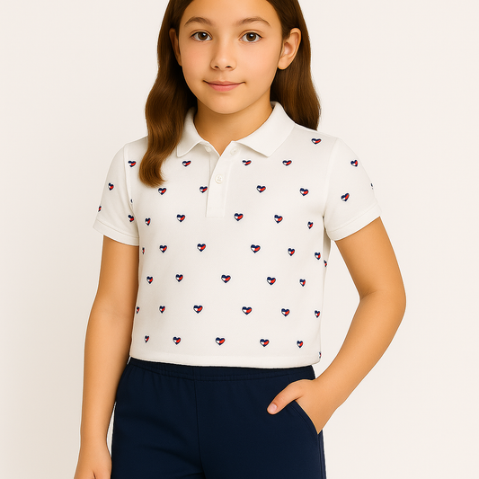 Tommy Hilfiger Babies' Heart Logo Pleated Polo