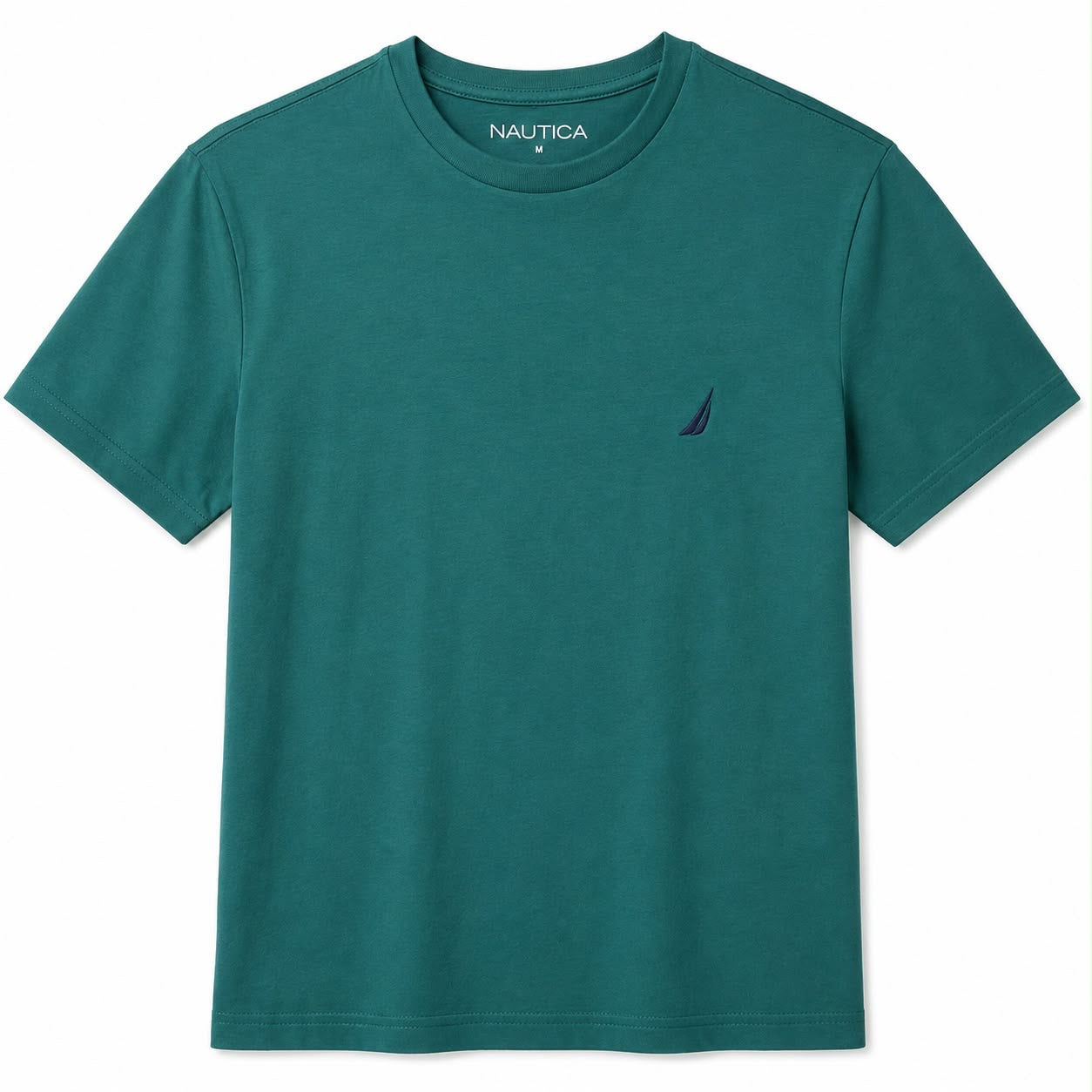 NAUTICA-Green t-shirt with round neck and classic cut