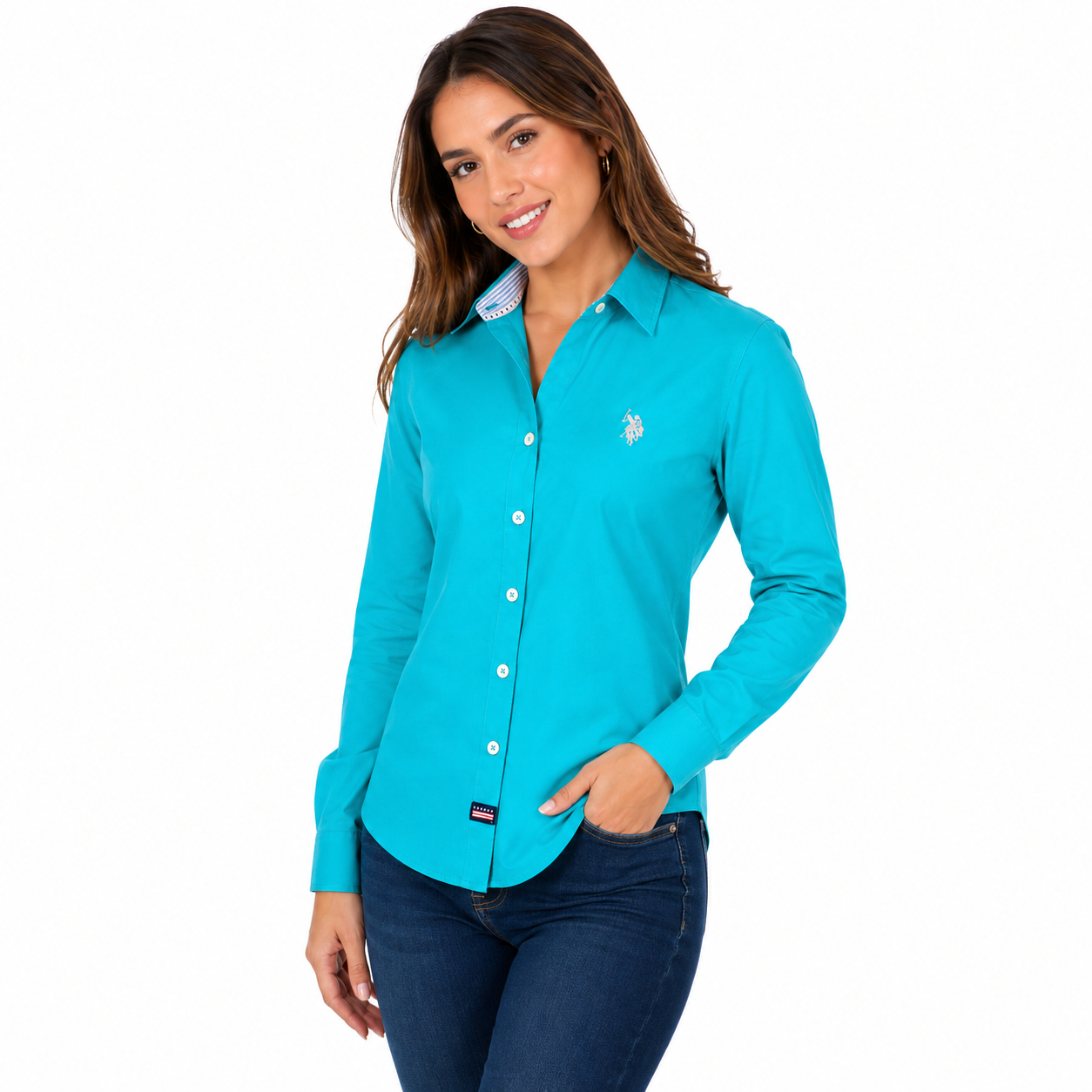 U.S Polo Assn Striped Poplin Long Sleeve Shirt