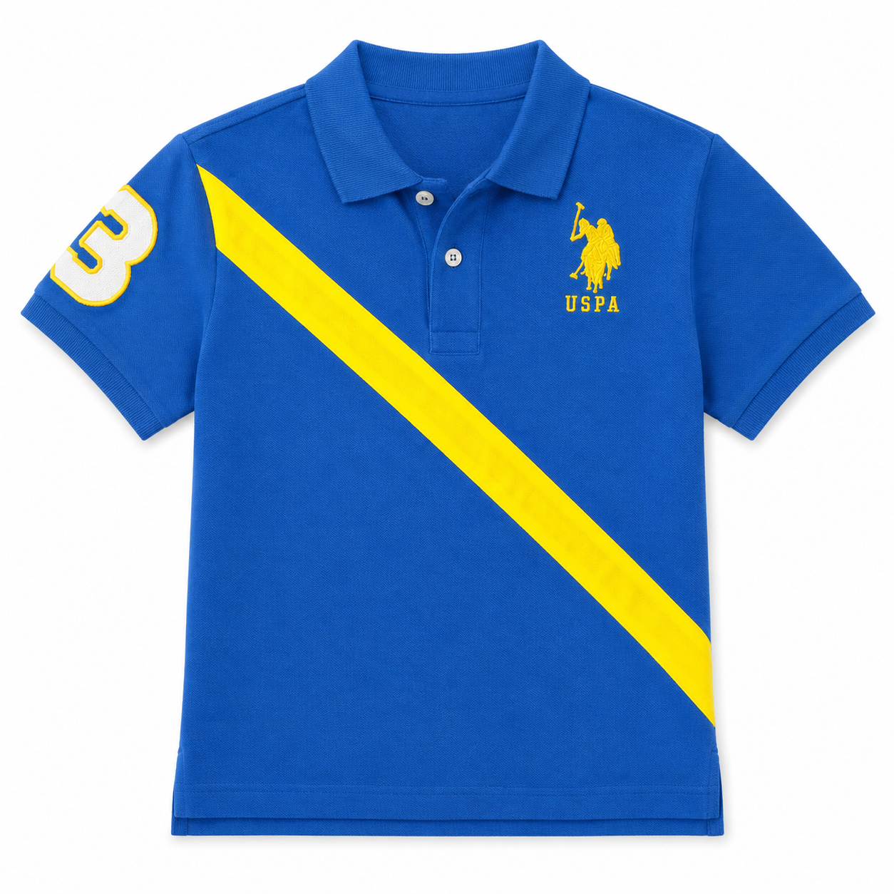 U.S. Polo Assn. Diagonal Sash Front Pique Polo Shirt