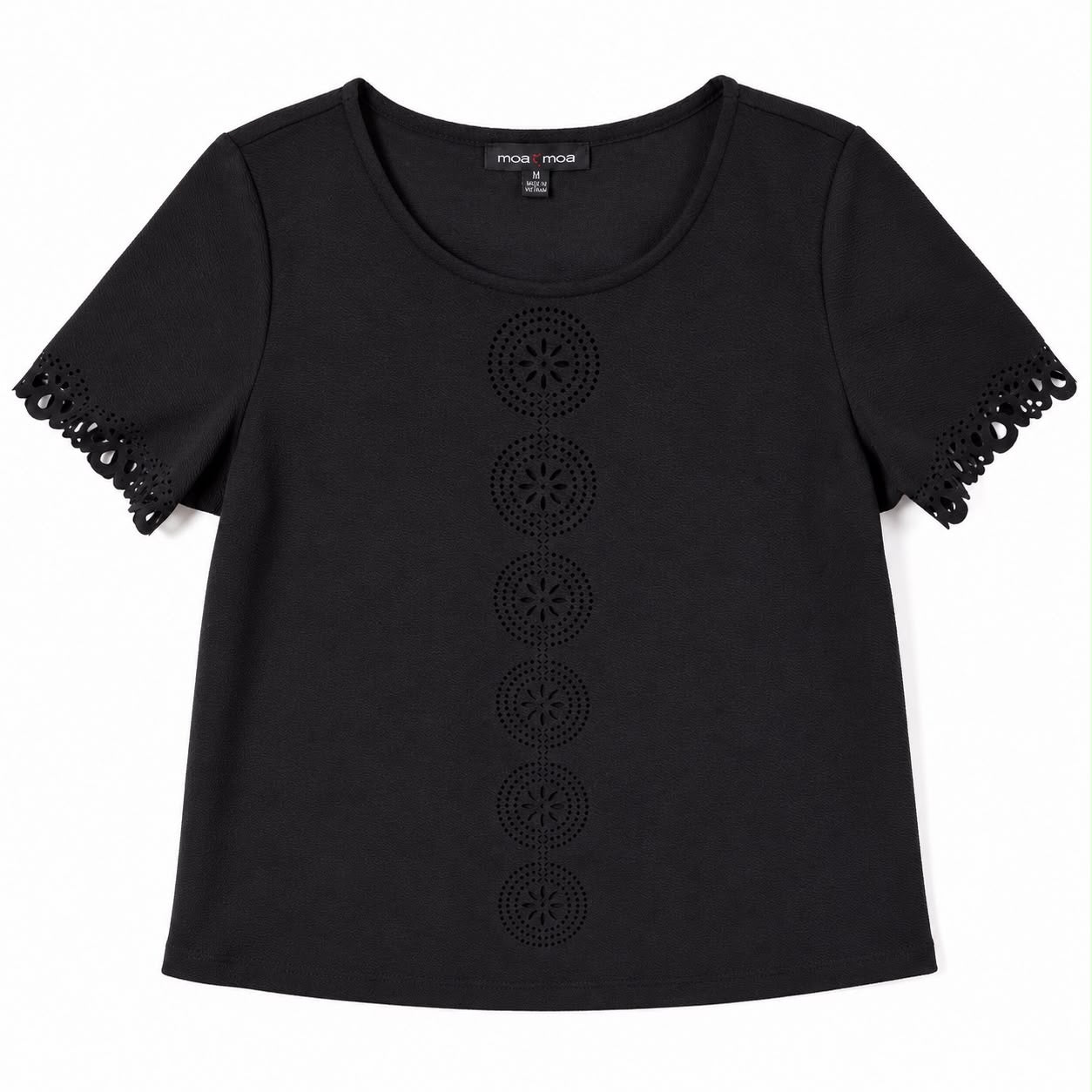 Moa Moa Laser Cut Eyelet Blouse