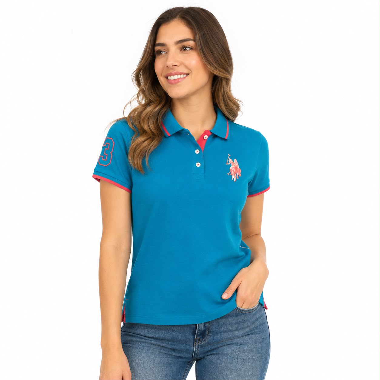 US ASSN Multinational Big Logo Polo