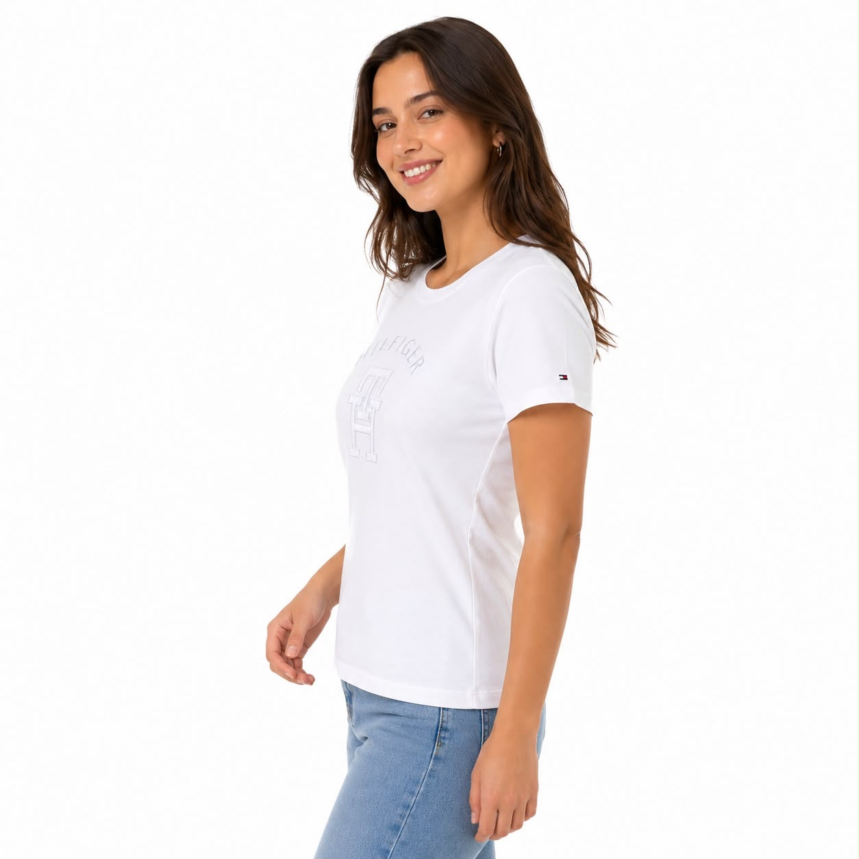 Tommy Hilfiger-Embroidered Tonal Monogram Logo T-Shirt