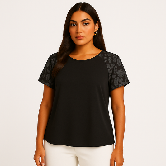 Agaci Summer V Neck Casual Shirts Lace Short SleeveTops