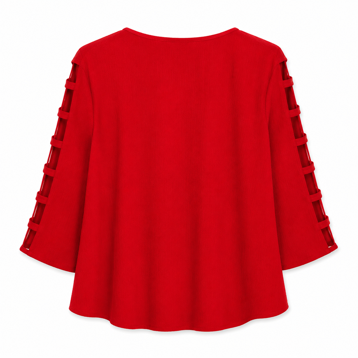 Cathy Red blouse Designed with a fluid style and distinctive details on the sleeves
