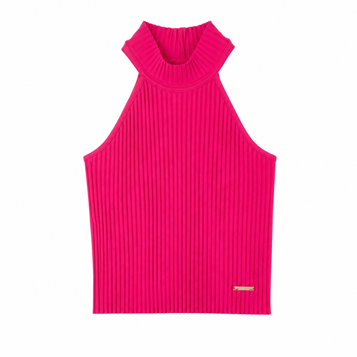 Marc New York Fluted halter collar top in fuchsia pink Women’s