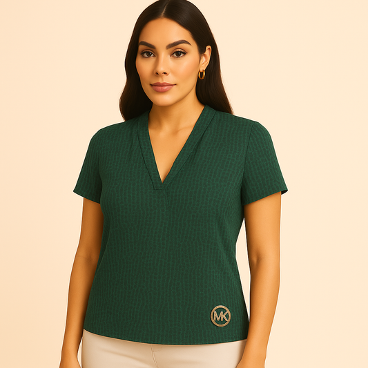 Michael Kors Summer Women Notch V Neck Blouse