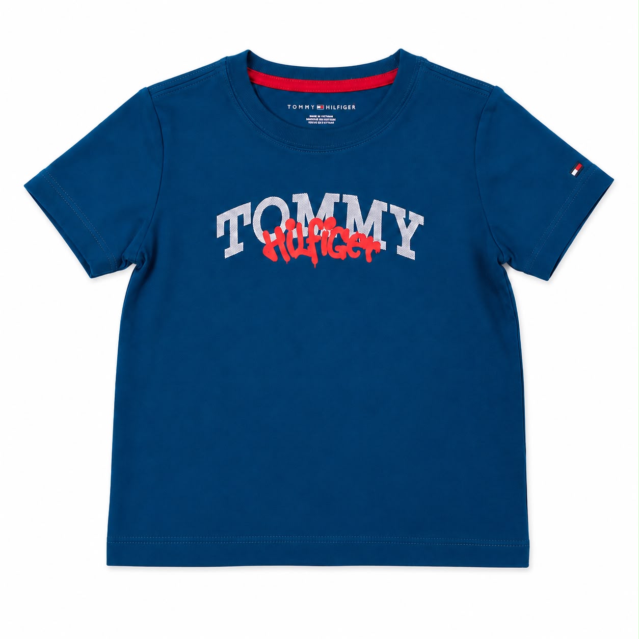 Tommy Hilfiger-Camiseta Con Logo Estilo Grafiti Niño Azul Tommy Hilfiger