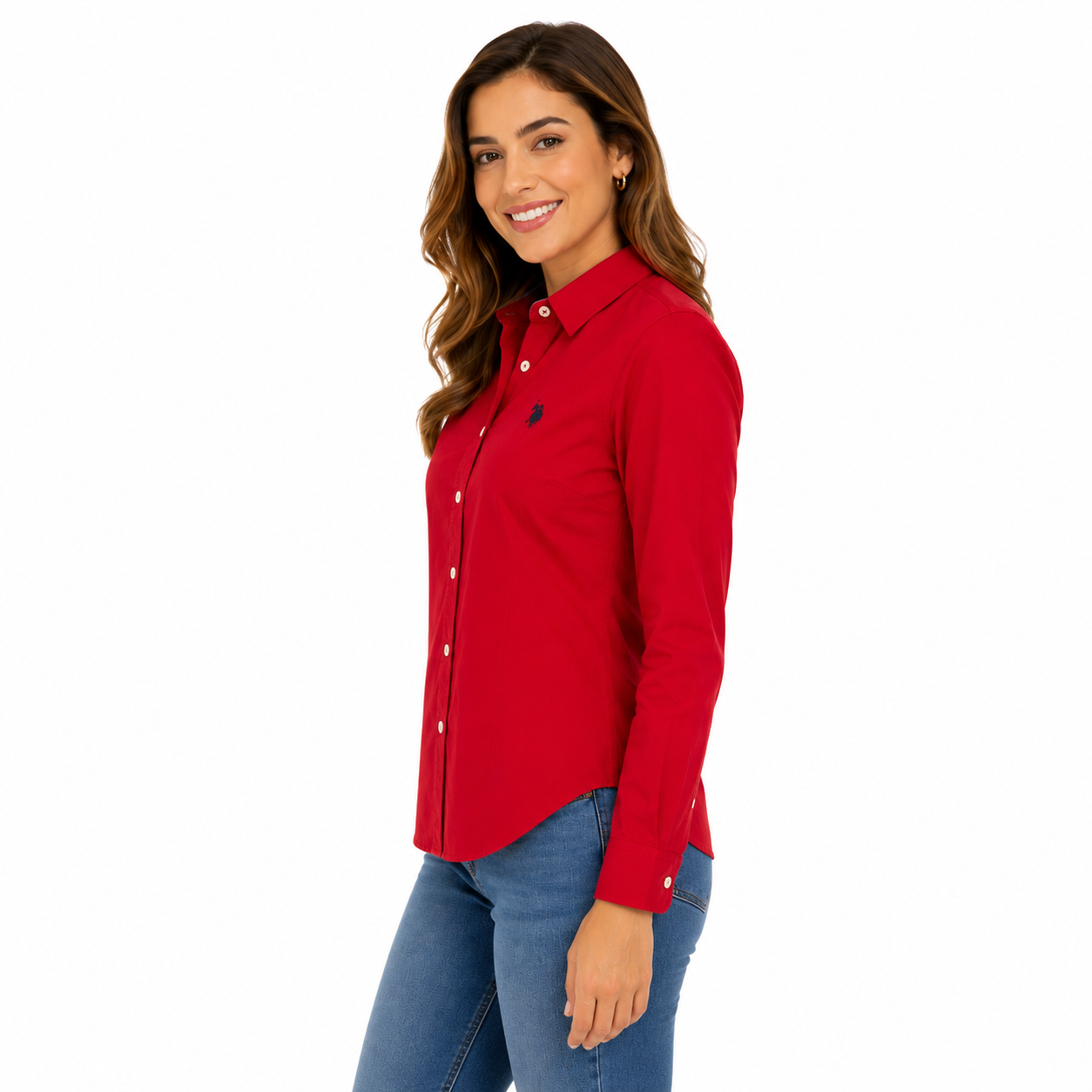 U.S. Polo Assn. Women's Mint Long Sleeve Basic Shirt