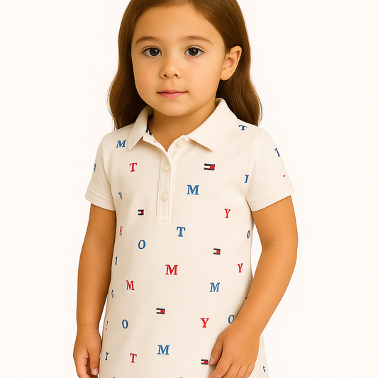 Tommy Hilfiger Kids' Allover Embroidered Polo Dress
