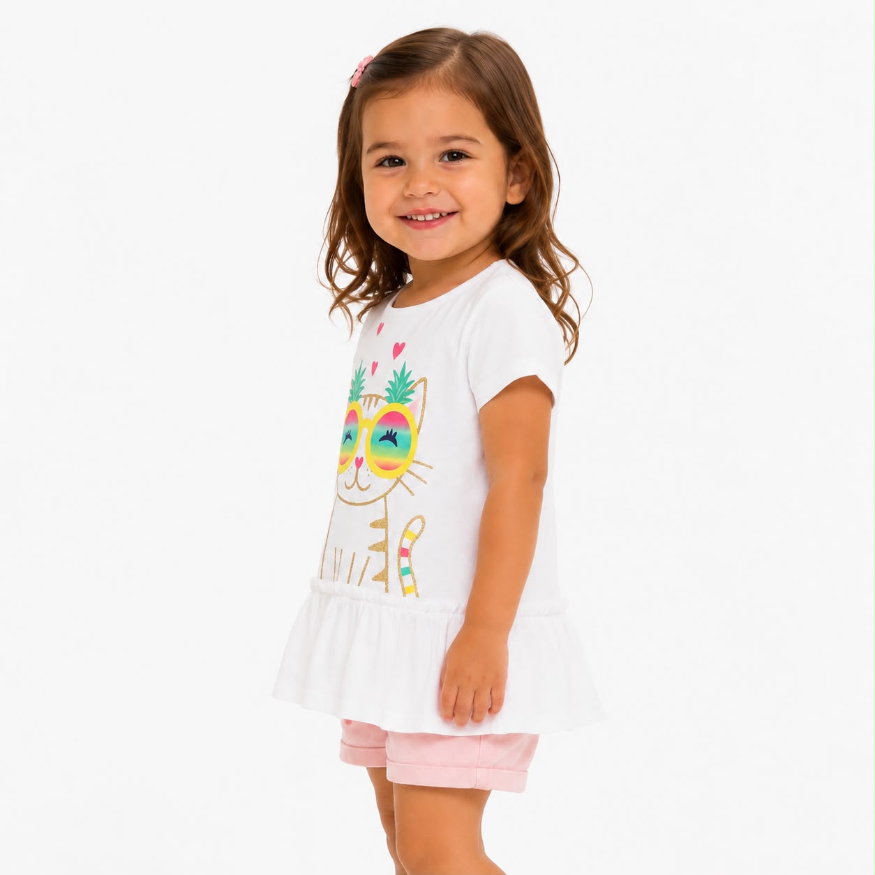 Carter’s Kitty Ruffle Slub Tee - Toddler Girl