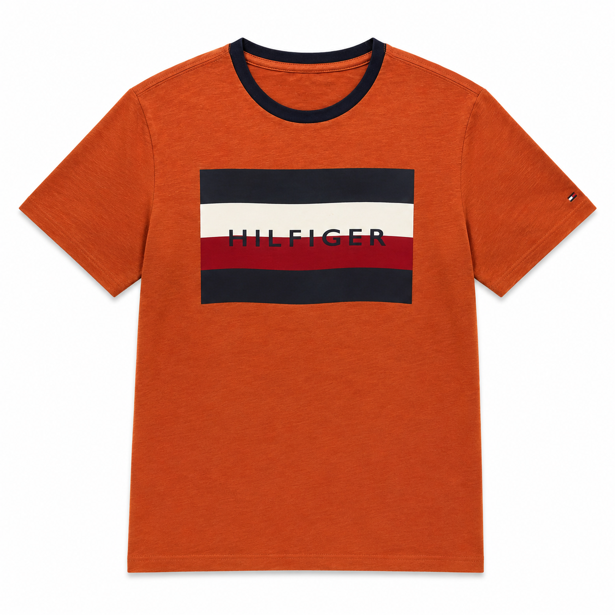 Tommy Hilfiger block-stripe logo cotton t-shirt