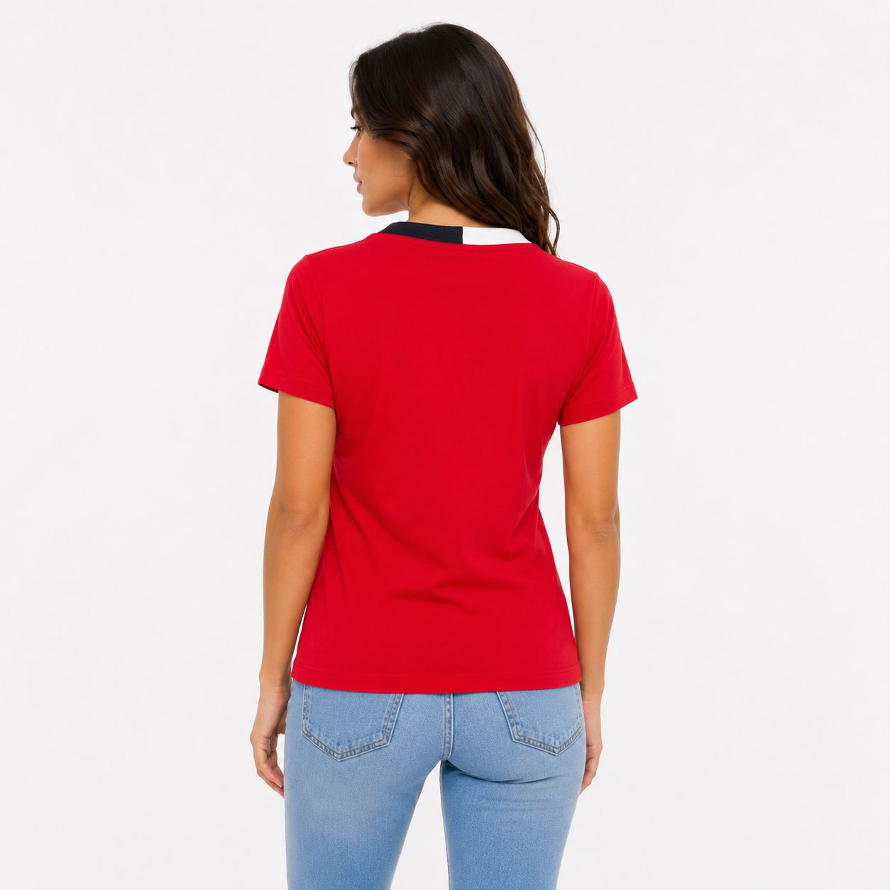 Tommy Hilfiger Women's V-Neck Heart Logo T-Shir