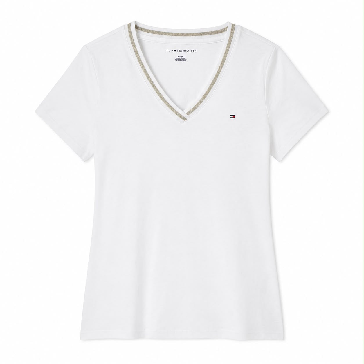 Tommy Hilfiger white t-shirt stands out for its V-neck