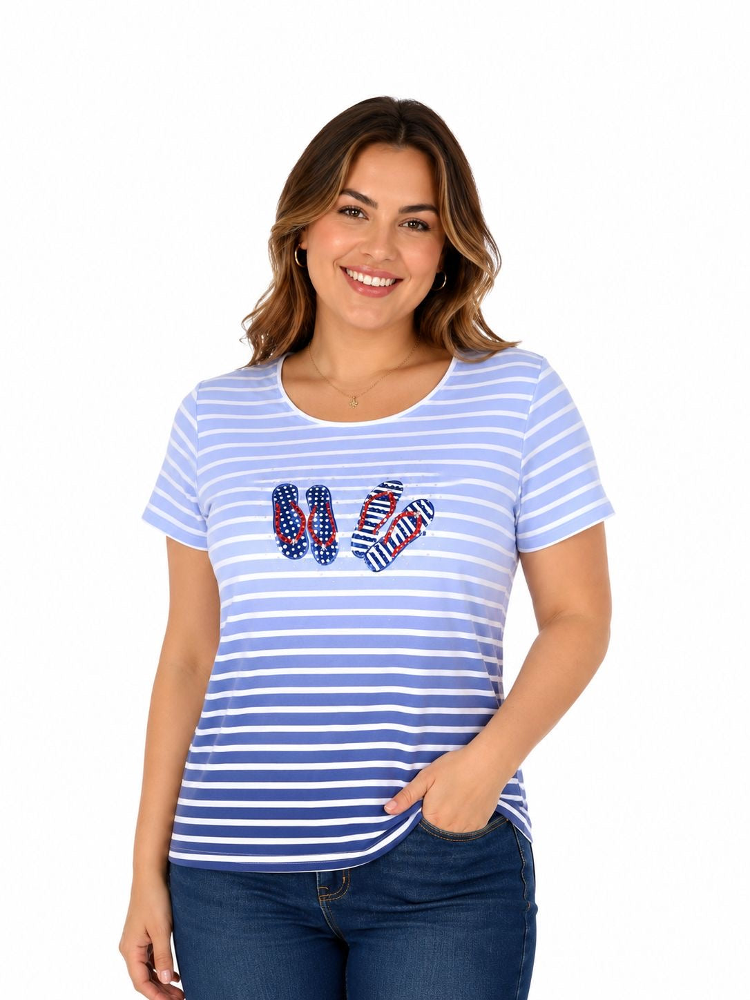 Karen Scott Petites round neck and short sleeve t-shirt
