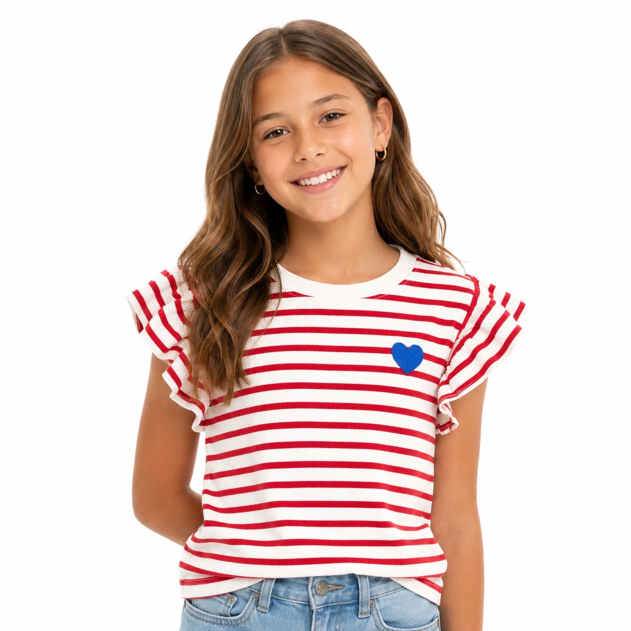 Cat & Jack ribbed red and white striped t-shirt