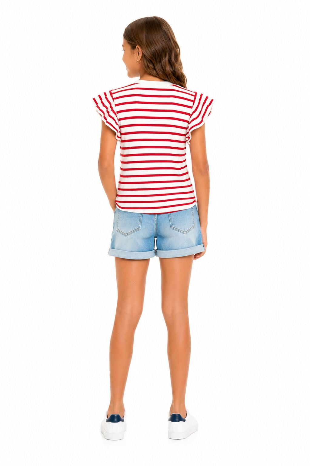 Cat & Jack ribbed red and white striped t-shirt