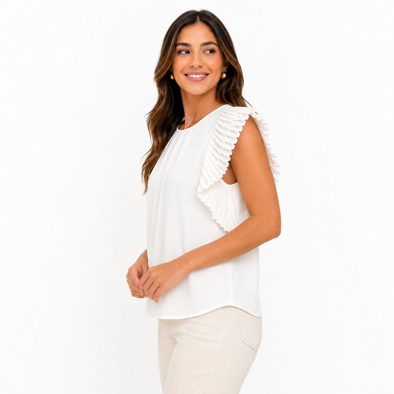 Blashe White blouse of the brand Biáshe has short sleeves