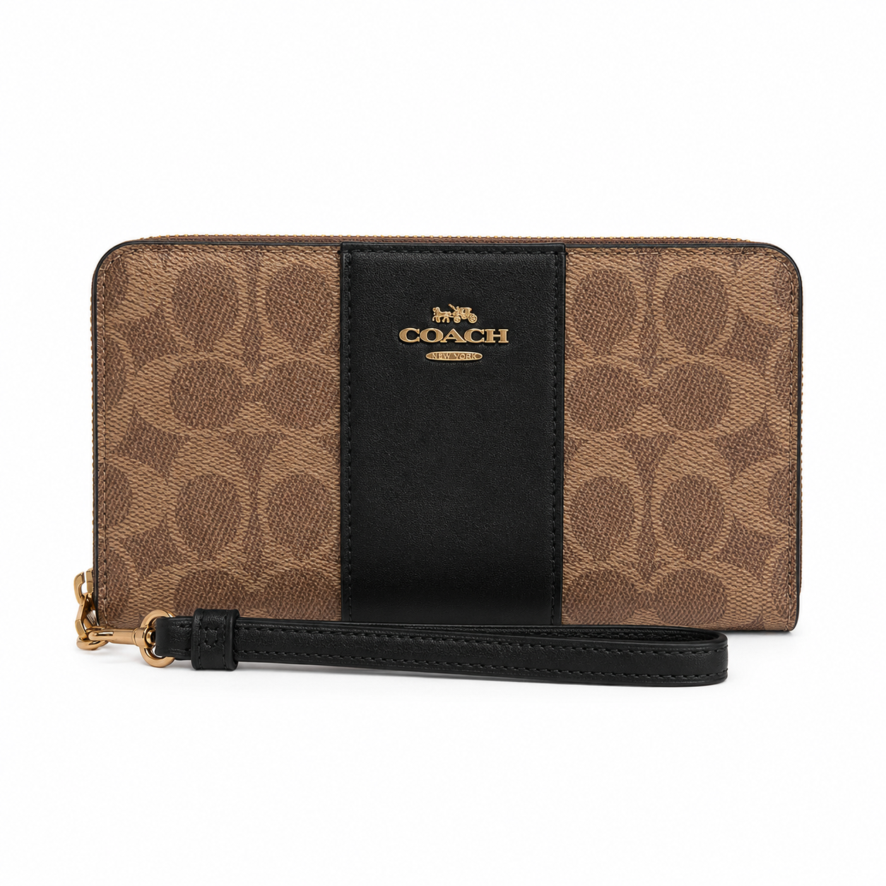 Coach Long Zip Around Wallet in Signature Canvas