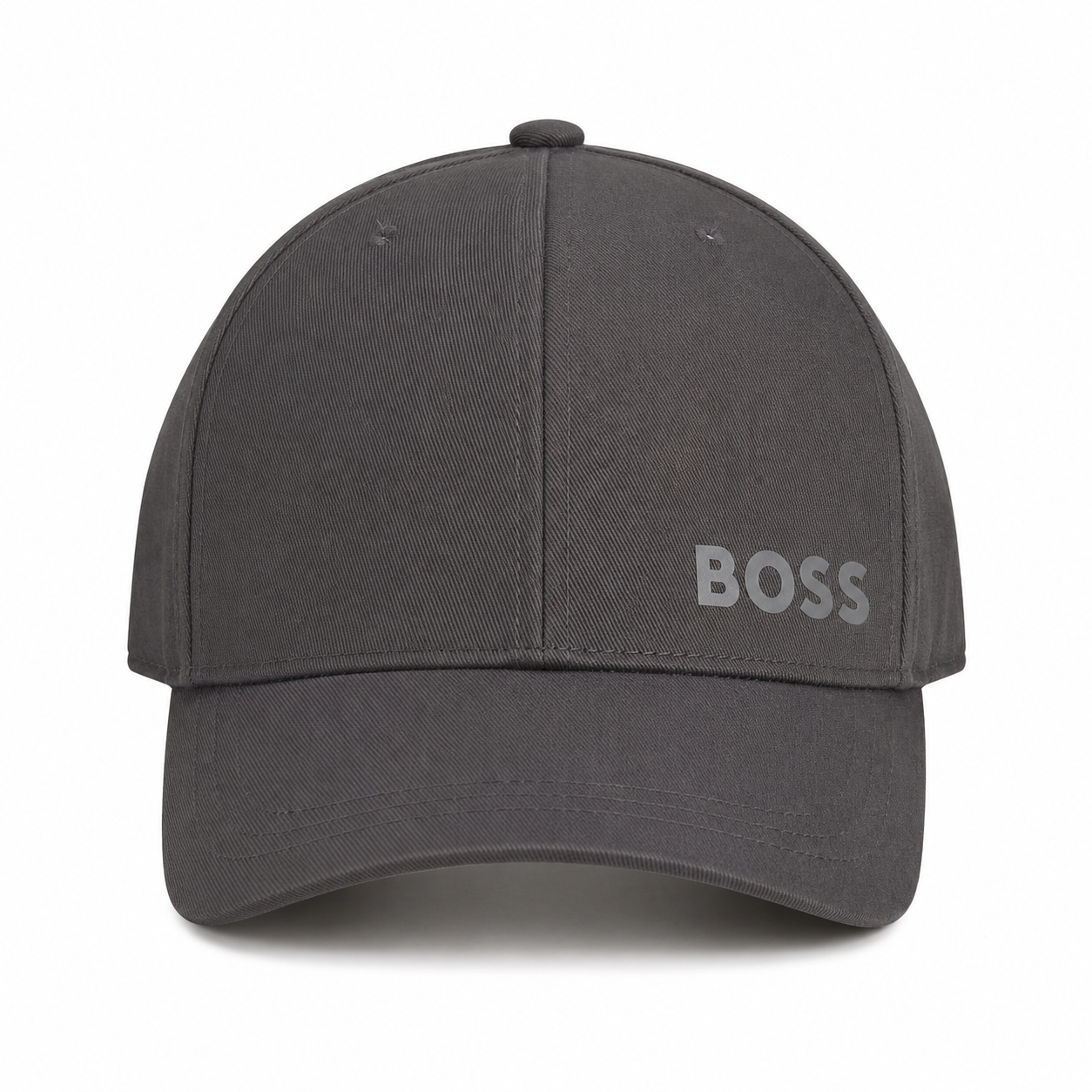Hugo Boss cap features a structured logo in dark gray tone