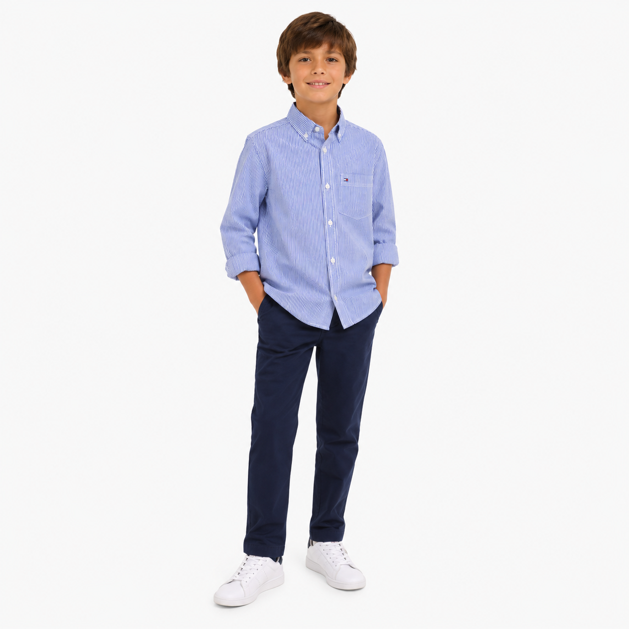 Tommy Hilfiger Boys' Long Sleeve Tommy Stripe Shirt
