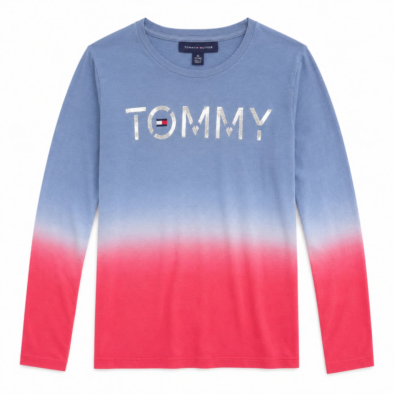 Tommy Hilfiger Women's Blue Cotton Logo T-Shirt&nbsp;