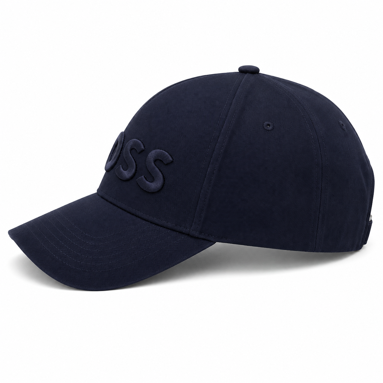 HUGO BOSS Embroidered Logo Cap One Size Adjustable Baseball Style Hat NEW Navy