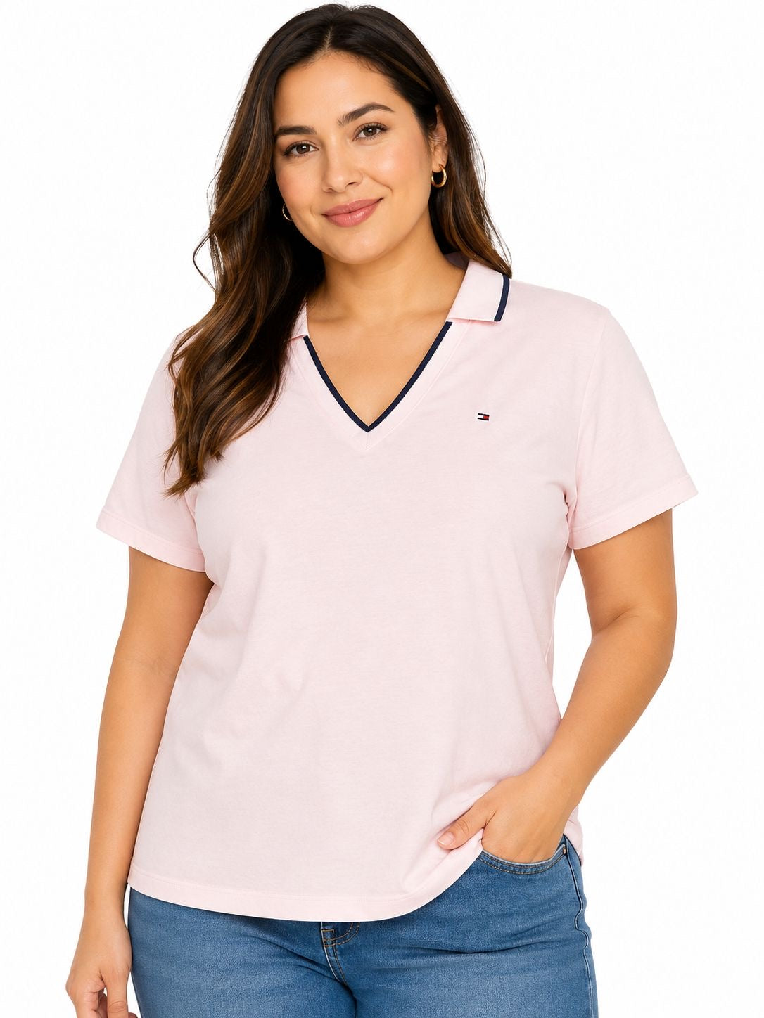 Tommy Hilfiger Wanita Pendek Sleeve Polo Shirt