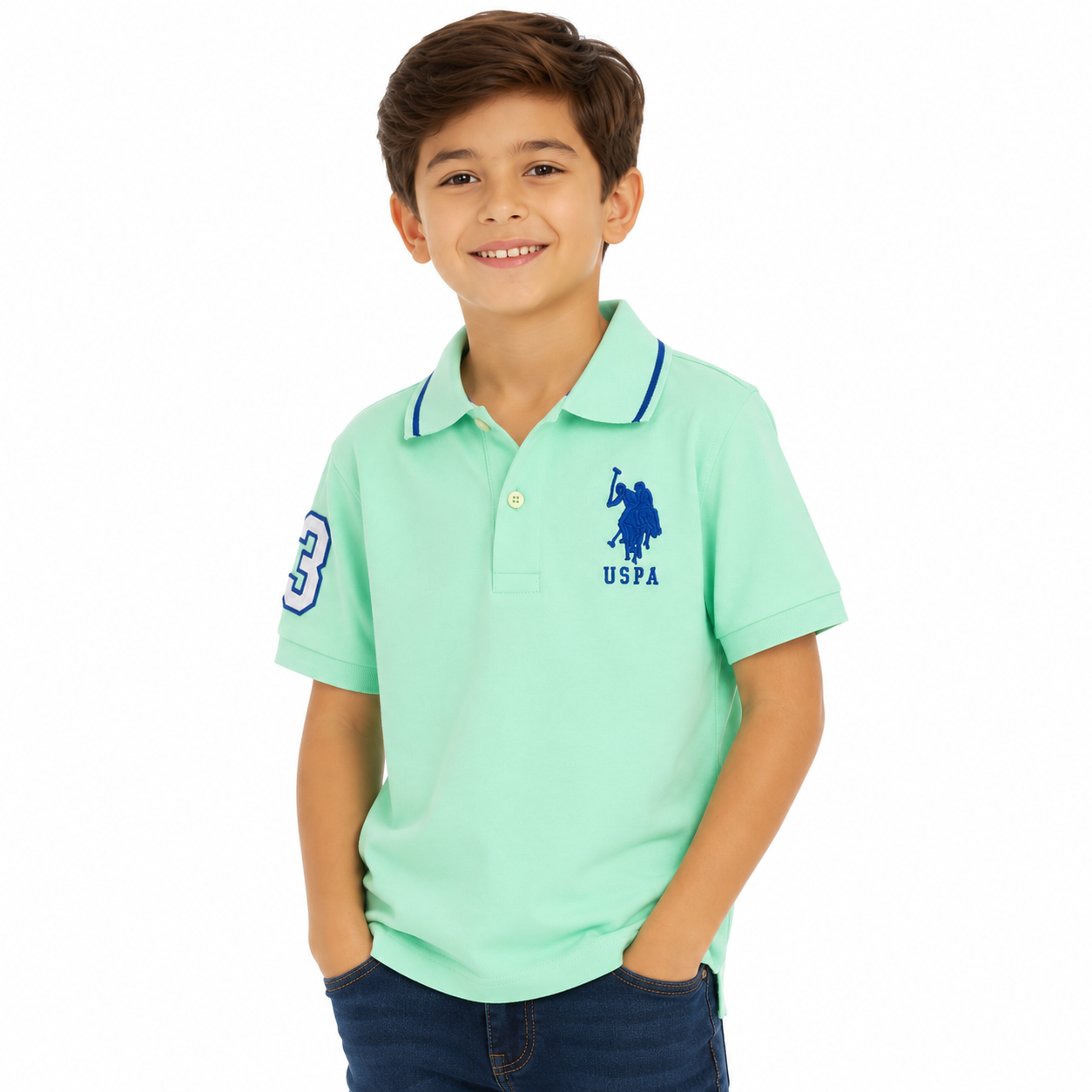 U.S Polo Association Pure Cotton Solid Polo Shirt