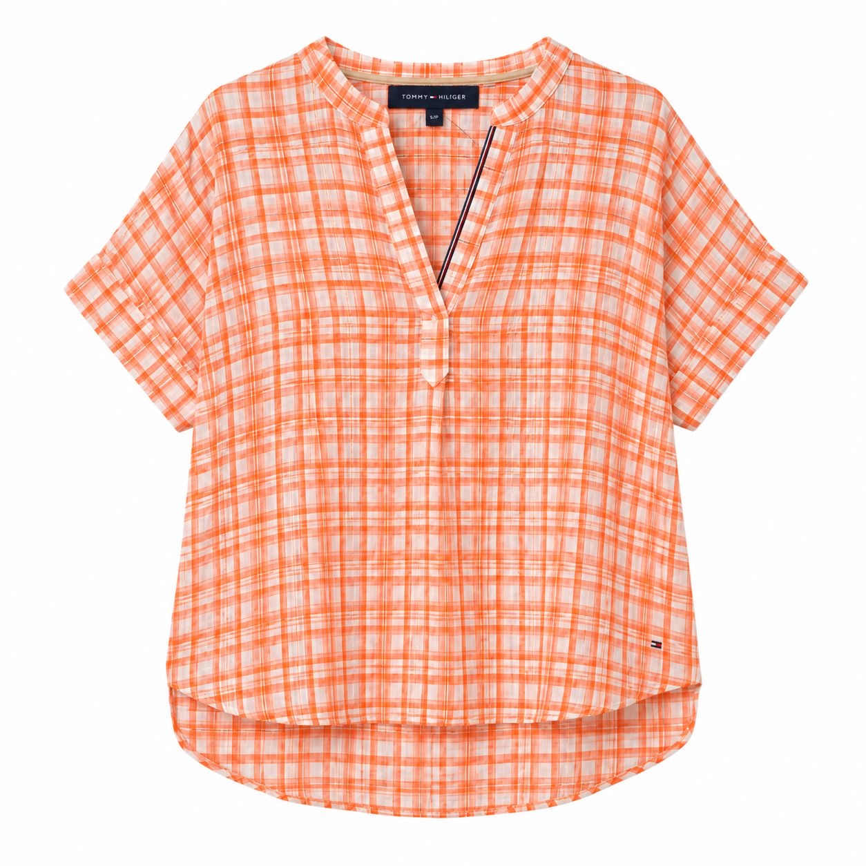 Tommy Hilfiger Short Sleeve Plaid Popover
