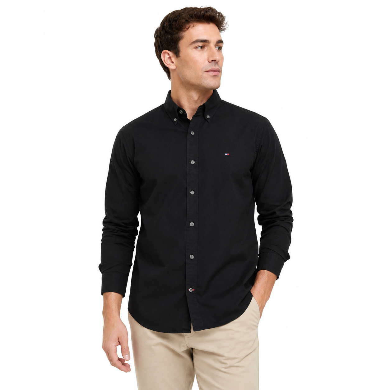 Tommy Hilfiger long sleeve black shirt