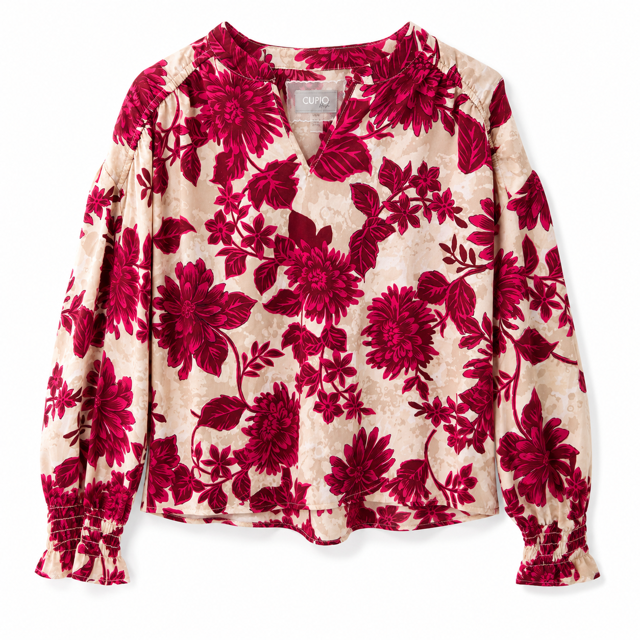 Cupio Blush Blouse is a Cupio with floral print and ruffled collar