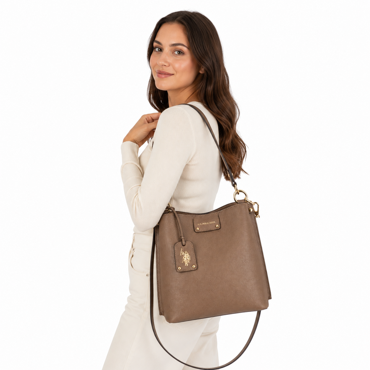 Us Polo Assn Brown bucket bag