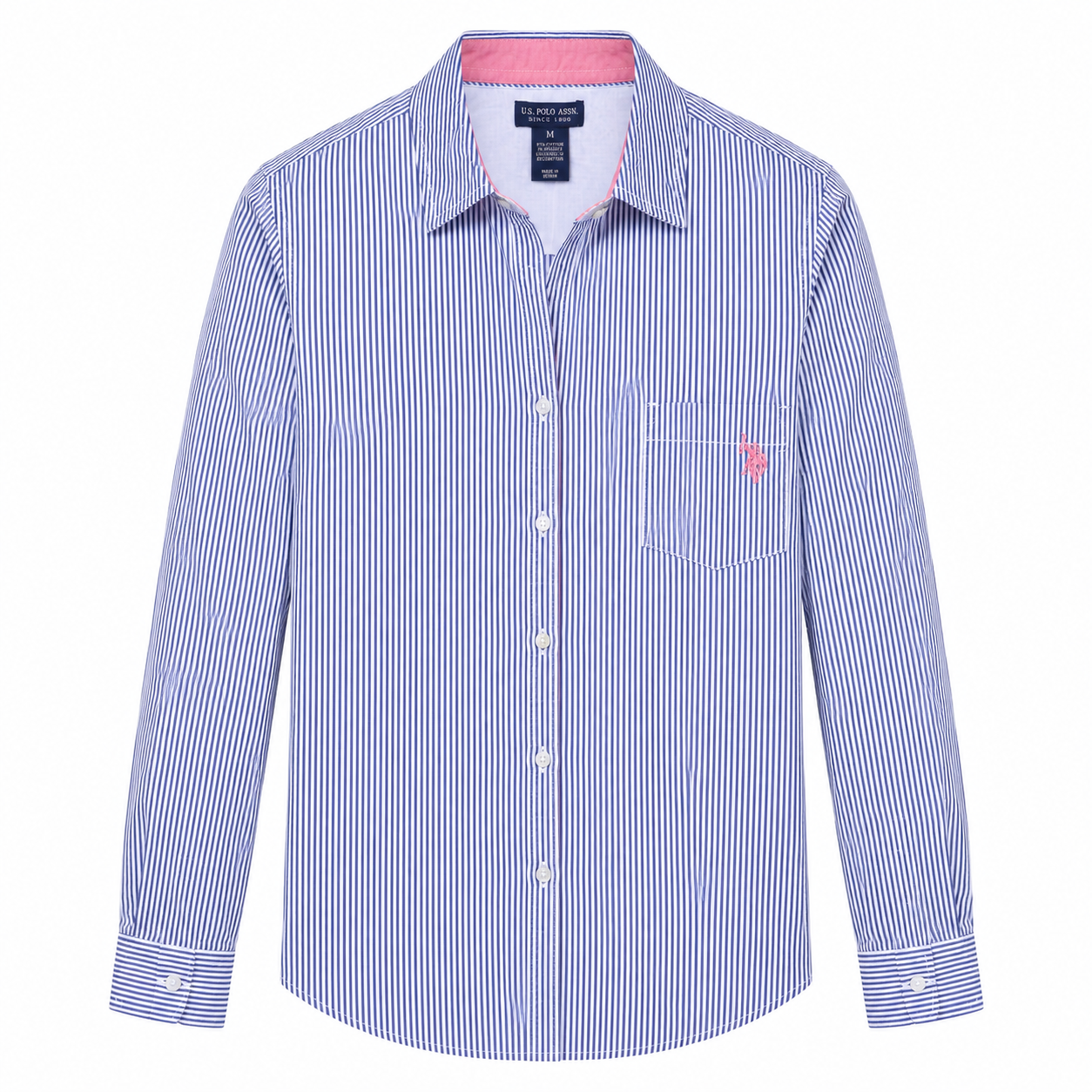U.S. Polo Assn striped long-sleeved poplin shirt