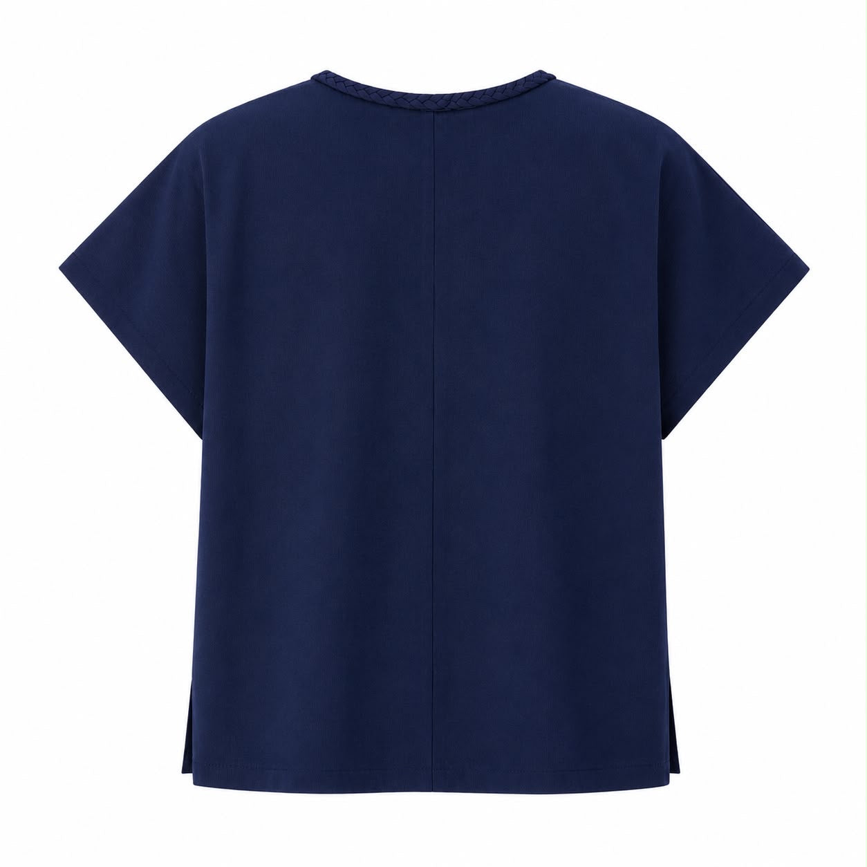 Anne Klein Navy blue short-sleeved blouse
