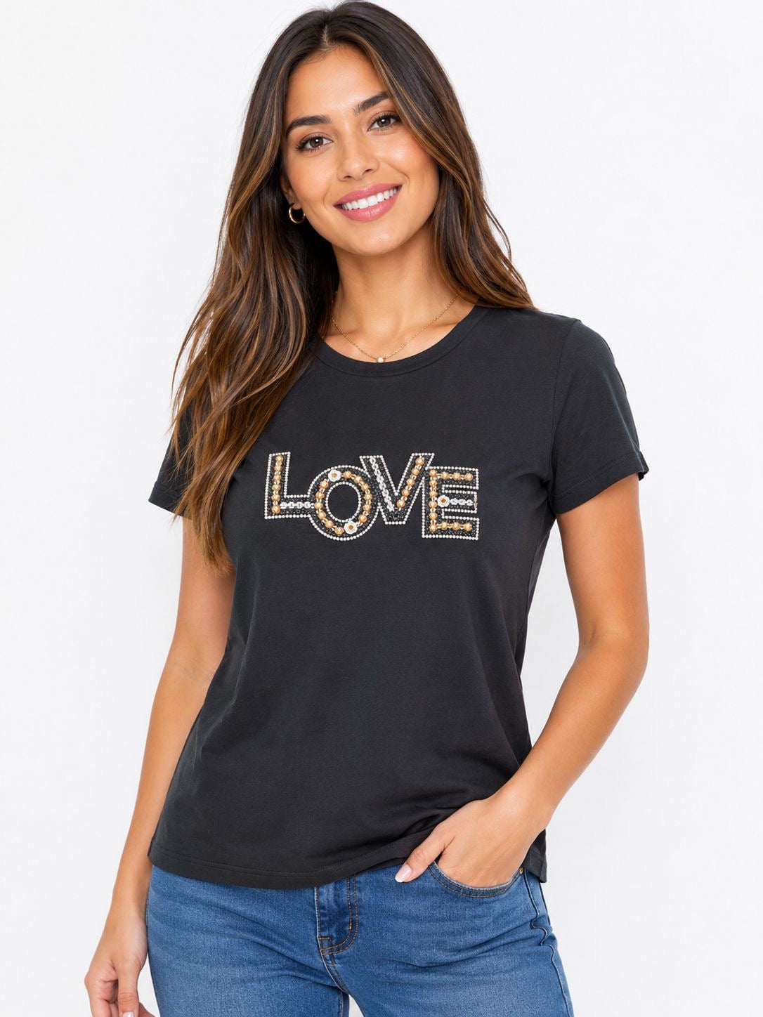 VIVID-T-shirt for women in black from the Vivid brand