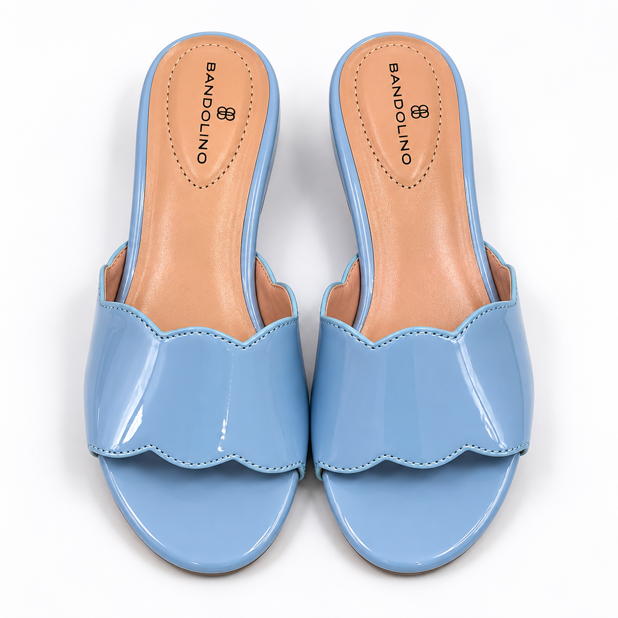Bandolino Women's Kayla Scalloped Edge Demi Wedge Sandals