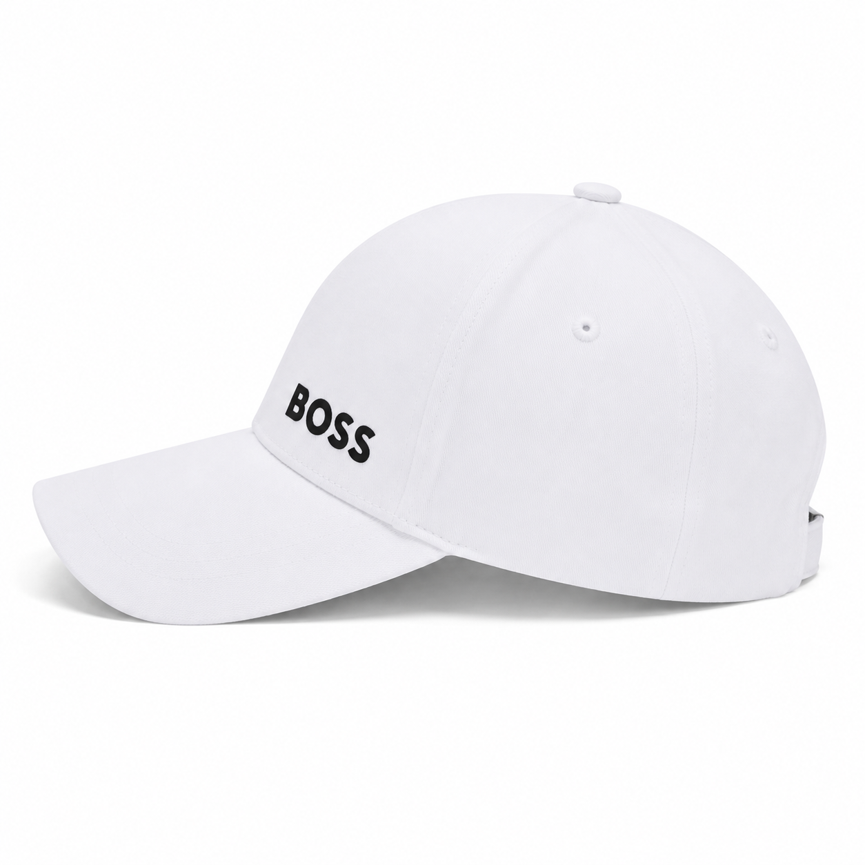 HUGO BOSS-White baseball cap from the BOSS brand with the logo printed on black