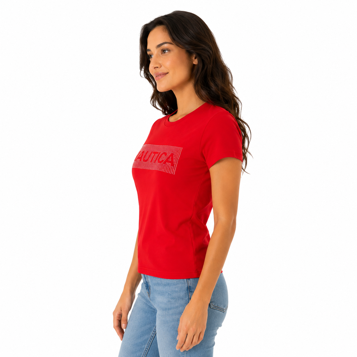 Nautica Rhinestone Logo Graphic T-Shirt