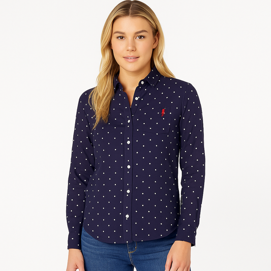 U.S Polo Assn Dot Poplin Long Sleeve Shirt
